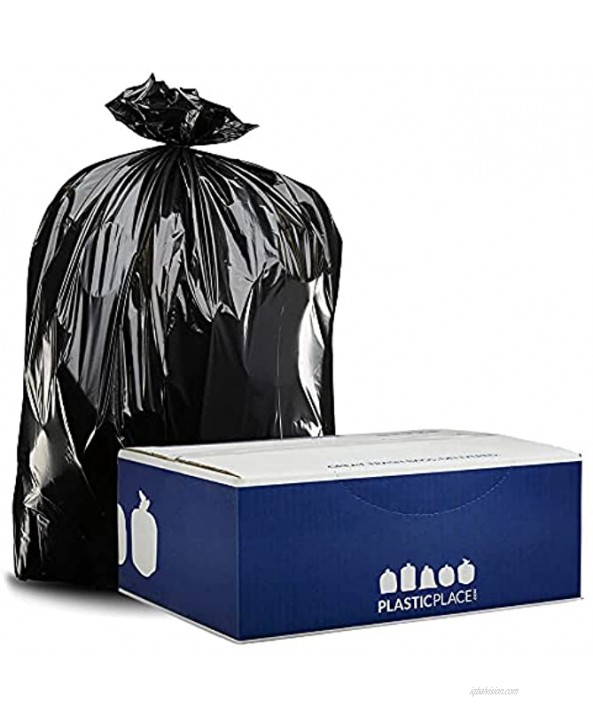Plasticplace 95-96 Gallon Garbage Can Liners │ 2 Mil │ Black Heavy Duty Trash Bags │ 61” x 68” 25 Count