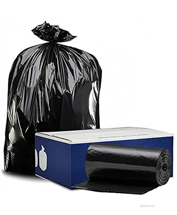 Plasticplace 95-96 Gallon Garbage Can Liners │ 2 Mil │ Black Heavy Duty Trash Bags │ 61” x 68” 25 Count