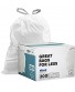 Plasticplace Trash Bags │simplehuman x Code J Compatible 200 Count│White Drawstring Garbage Liners 10-10.5 Gallon 38-40 Liter │ 21" x 28"
