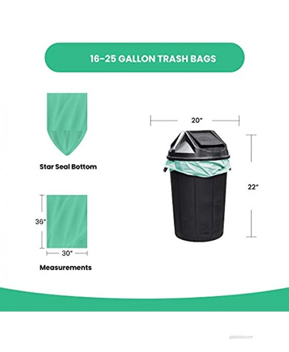 Reli. Compostable 16-25 Gallon Trash Bags | 50 Count | ASTM D6400 | Compost Trash Bags 16 Gallon 20 Gallon 25 Gallon Green Eco-Friendly Garbage Bags 16-25 Gal