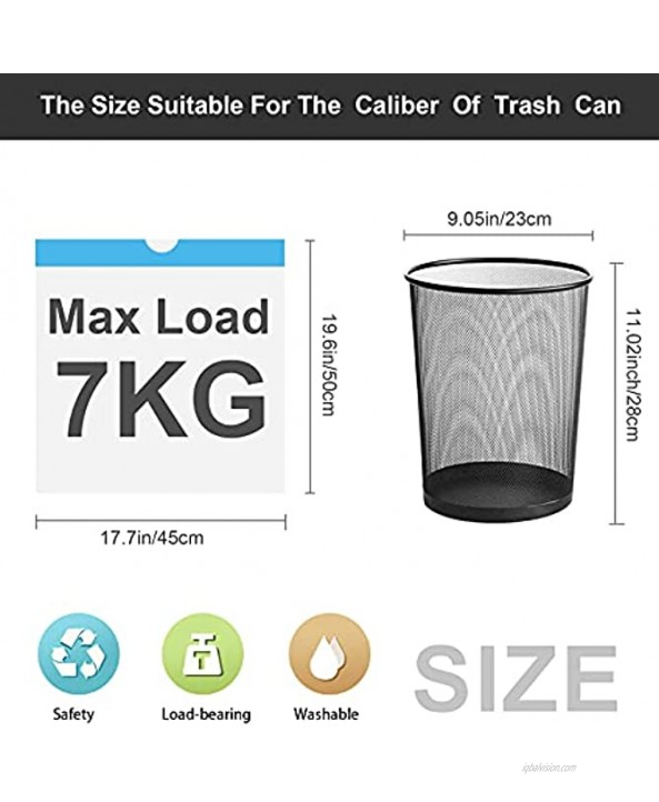 Rvenwain Small Trash Bags 60 counts 4 Gallon Drawstring Kitchen Garbage Bag 50cm 19.6 Tall by 45cm 17.7 Width,15 Liter for Office Home Bathroom Bedroom Waste Bin Indoor Outdoor Use. White 60 count