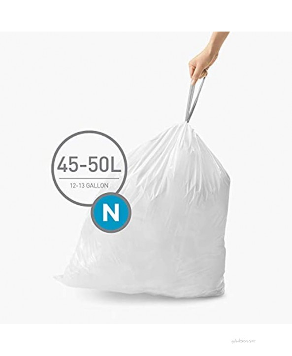 simplehuman Code N Trash Bags 60 Liners White