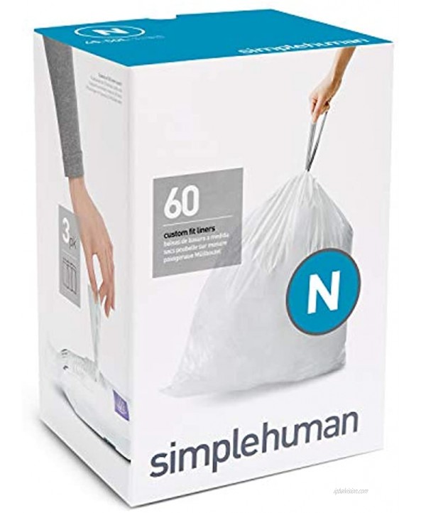 simplehuman Code N Trash Bags 60 Liners White