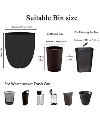Small Trash Bags 4 Gallon Black Sagmoc Plastic Garbage＆Wastebasket Bags 9 micron Super Thickened with Strong Density 17" X 21" 150 Counts Suitable for Kitchen Bathroom Home Office etc.