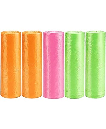 Small Trash bags 4 Gallon,Bathroom Trash Bags Small Garbage Bags Biodegradable Trash bags for Bathroom Office Home 5 Rolls100 Count Colored