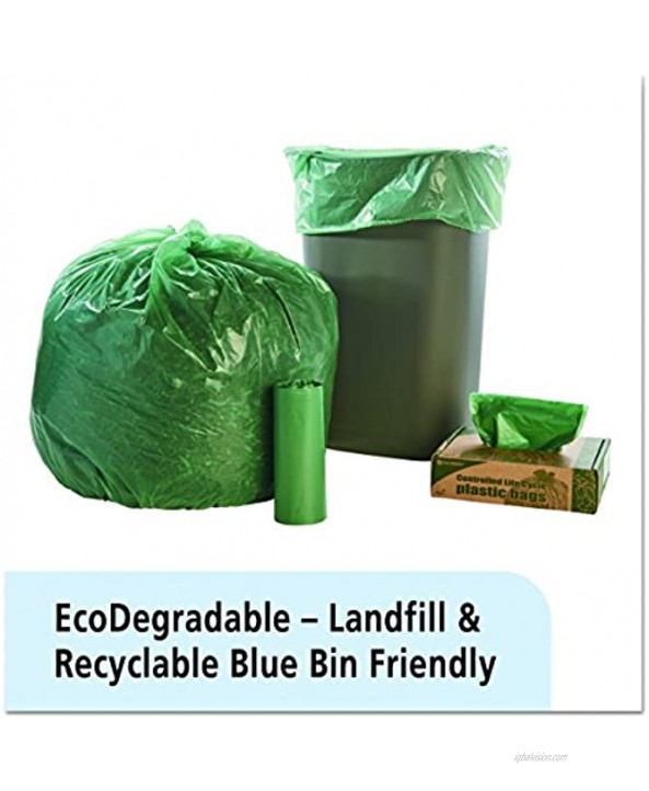 Stout by Envision 33 Gallon Controlled Life Cycle Trash Bags 40 Bags 1.1 mil Heavy Duty Eco Friendly Degradable Recycling Garbage Can Liners