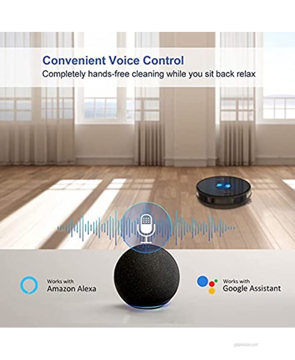 Coredy G850 Robot Vacuum Smart Navigation Mopping & Sweeping 2500Pa Strong Suction Robotic Vacuum Cleaner Wi-Fi Connected Compatible with Alexa Ideal for Pet Hair Cleans Hard Floor to Carpet