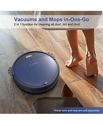 Coredy R380 Robot Vacuum Cleaner Robot Vacuum and Mop Compatible with Alexa Wi-Fi Connected 1700Pa Suction Super-Thin Quiet Auto Self-Charging Robotic Vacuums for Pet Hair Hard Floors Carpet