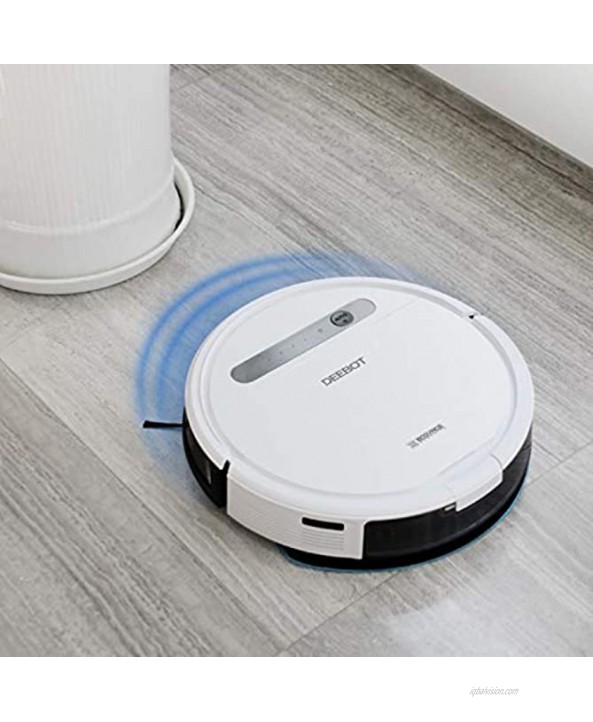 ECOVACS Deebot 610 Smart Robotic Vacuum for Carpet Bare Floors Pet Hair OZMO Mopping Technology Alexa Compatible White 12 Pound