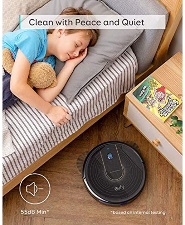 eufy by Anker BoostIQ RoboVac 15C Wi-Fi Upgraded Super-Thin 1300Pa Strong Suction Quiet Self-Charging Robotic Vacuum Cleaner Cleans Hard Floors to Medium-Pile Carpets Black