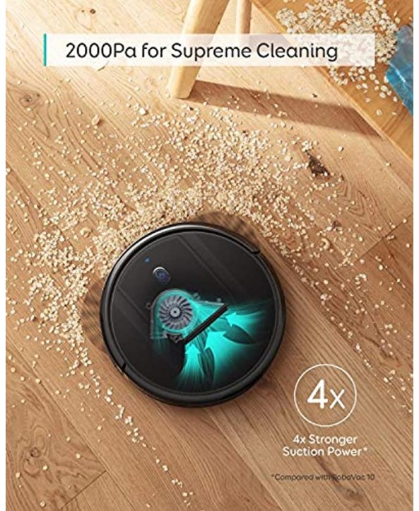 eufy by Anker RoboVac G10 Hybrid Robotic Vacuum Cleaner Smart Dynamic Navigation 2-in-1 Sweep and mop Wi-Fi Super-Slim 2000Pa Strong Suction Quiet Self-Charging for Hard Floors Only