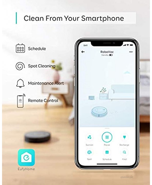 eufy by Anker RoboVac G10 Hybrid Smart Dynamic Navigation 2-in-1 Sweep and mop Wi-Fi Super-Slim 2000Pa Strong Suction Quiet Self-Charging for Hard Floors OnlyRenewed