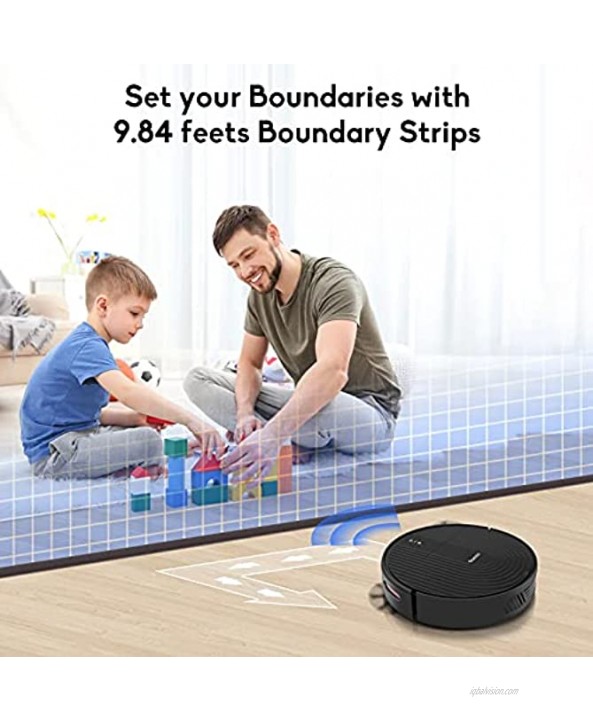 GoKoCo Robot Vacuum Cleaner,Upgraded Self-Charging Vacuum with Boundary Strips,2000Pa Strong Suction,130 mins Runtime Slim and Quiet Smart Robot for Pet Hair Hard Floor Carpets，Remote Control