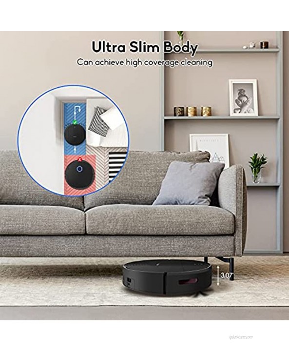 GoKoCo Robot Vacuum Cleaner,Upgraded Self-Charging Vacuum with Boundary Strips,2000Pa Strong Suction,130 mins Runtime Slim and Quiet Smart Robot for Pet Hair Hard Floor Carpets，Remote Control