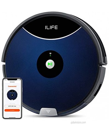 ILIFE A80 Max Robotic Vacuum Cleaner 2000Pa Max Suction Wi-Fi Connected Cellular Dustbin 2-in-1 Roller Brush Self-Charging Slim and Quiet Ideal for Hard Floors to Medium-Pile Carpet