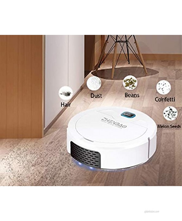 Jallen Gabor Robot Vacuum Cleaner Ultra-Small Vacuum Cleaner Ultra-Thin Robotic Vacuum Cleaner Can Clean Hard Floor Carpets Can Clean Hair and Debris 7.8X2.4 White