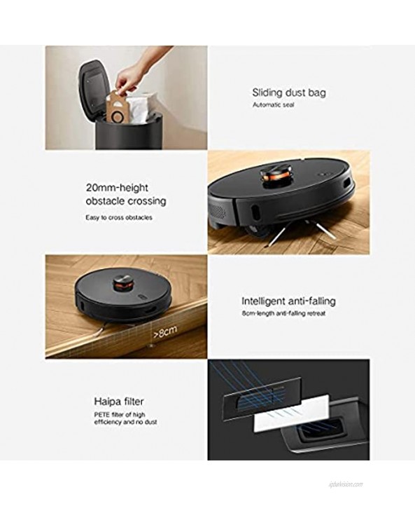 Lydsto R1 Robotic Vacuum Cleaner with Self Empty Robotic Vacuums and Mop,Lidar Navigation 2700Pa Strong Suction,Quiet Self-Charging,Ideal for Pet Hair Hard Floor and Low Pile CarpetBlack