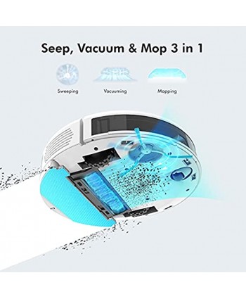 Neabot Q11 Robotic Vacuum 4000Pa Strong Suction Self Emptying Robot Vacuum and Mop Wi-Fi Bluetooth Connectivity APP & Alexa Control Multi Floor Mapping Ideal for Pet Hair Hard Floor and Carpet