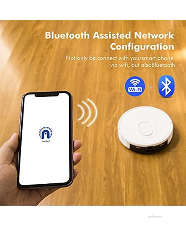 Neabot Q11 Robotic Vacuum 4000Pa Strong Suction Self Emptying Robot Vacuum and Mop Wi-Fi Bluetooth Connectivity APP & Alexa Control Multi Floor Mapping Ideal for Pet Hair Hard Floor and Carpet