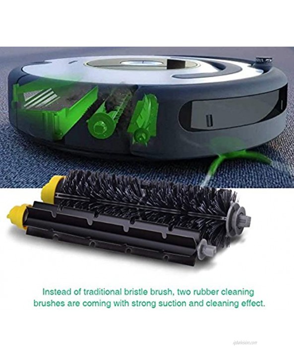 Replacement Parts Kit Bristle Brush & Flexible Beater Brush & Aero Vac Filter & Armed-3 Side Brush for iRobot 600 Series 595 610 614 620 630 645 650 655 660 671 680 690 Vacuum