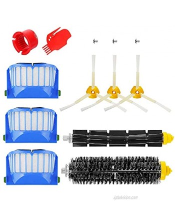 Replacement Parts Kit Bristle Brush & Flexible Beater Brush & Aero Vac Filter & Armed-3 Side Brush for iRobot 600 Series 595 610 614 620 630 645 650 655 660 671 680 690 Vacuum