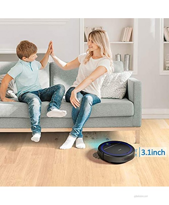 Robit V7S PRO Robot Vacuum Cleaner Upgraded 2000Pa Strong Suction Ultra-Thin Drop Sensor Quiet Self- Charging Robotic Vacuum Cleaner for Pet Hair Hard Floors Carpet