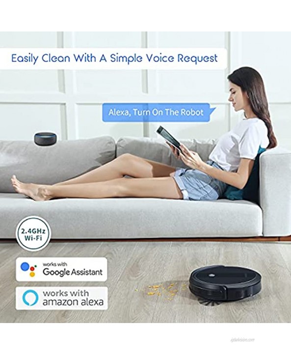Robot Vacuum Cleaner 2600Pa Strong Suction Power Robotic Vacuums WiFi Connected App Control Works with Alexa and Google Home Self Charging Ideal for Hard Floor Carpet Pet Hair AIRROBO P10