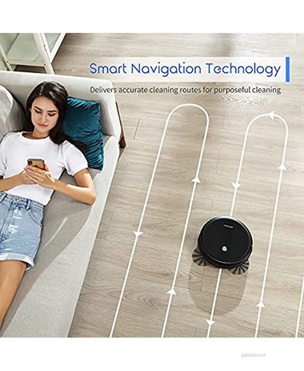 Robot Vacuum Cleaner 2600Pa Strong Suction Power Robotic Vacuums WiFi Connected App Control Works with Alexa and Google Home Self Charging Ideal for Hard Floor Carpet Pet Hair AIRROBO P10