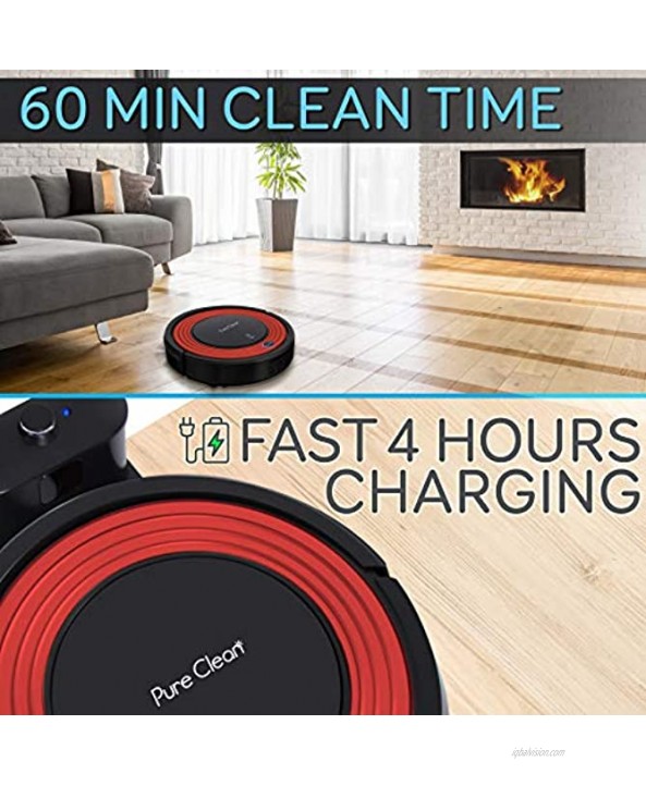 Robot Vacuum Cleaner and Dock 1500pa Suction w Scheduling Activation and Charging Dock Robotic Auto Home Cleaning for Carpet Hardwood Floor Pet Hair & Allergies Friendly Pure Clean PUCRC95
