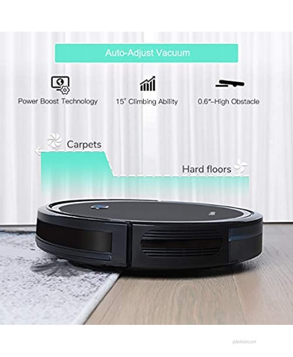 Robot Vacuum Cleaner iMartine 1600Pa Strong Suction Robotic Vacuum Cleaner Super-Thin Quiet Up to 120mins Runtime Automatic Self-Charging Robot Vacuum for Pet Hair Hard Floor to Medium-Pile