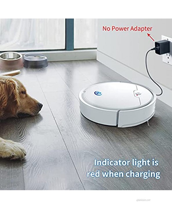 Robot Vacuum Cleaner Super-Thin Deep Cleaning Robotic Vacuum Cleaner Sweeping & Mopping APP Total Control Robotic Vacuum Ideal for PetsWhite