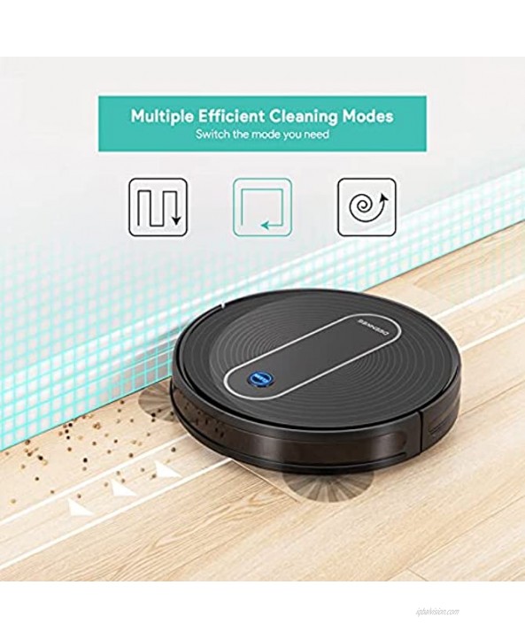 Robot Vacuum Deenkee 2.75 Slim 1500PA Strong Suction Robotic Vacuums Self-Charging Robot Vacuum Cleaner 100 Mins Runtime 6 Cleaning Modes Quiet Auto Cleaning Robot for Pet Hair Carpet Hard Floor