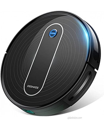 Robot Vacuum Deenkee 2.75" Slim 1500PA Strong Suction Robotic Vacuums Self-Charging Robot Vacuum Cleaner 100 Mins Runtime 6 Cleaning Modes Quiet Auto Cleaning Robot for Pet Hair Carpet Hard Floor