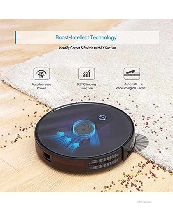 Robot Vacuum,Bagotte Upgraded 2000Pa Strong Suction Robotic VacuumSlim Boost Intellect Super Quiet Smart Self-Charging Robot Vacuum Cleaners with Boundary Strips for Pet Hair,Hard Floor,Carpet