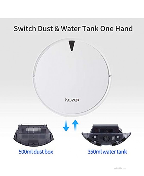 ROMTOS X5 Robot Vacuum and Mop Cleaner,Electric Water Tank 2 in 1 2000Pa Suction Sweeping and Mopping Vacuuming,APP Control Self-Charging