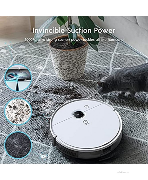 yeedi Vac Station Robot Vacuum and Mop Self-Emptying 3 in 1 30 Days Auto Empty 3000Pa Suction Carpet Detect Smart Mapping Editable Map Clean Schedule Virtual Boundary 200mins Runtime