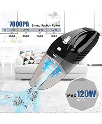 7000Pa Handheld Vacuum Cordless Cleaner,RUMIA Upgraded High Powerful Suction Vacuum Cleaner with Stainless Steel Filter,Portable Lightweight Mini Vacuum Cleaner for Home Car