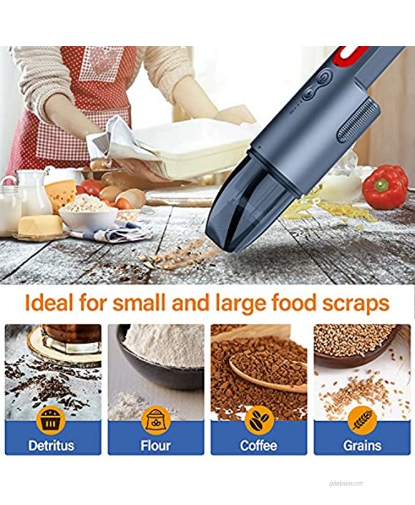Car Vacuum Cleaner Rechargeable,Mini Cordless Handheld Vacuum with Led &SOS Light Carrying Pouch and Stainless Steel HEPA Filter,The Best Portable Hand Vacuum Dust Buster