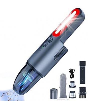 Car Vacuum Cleaner Rechargeable,Mini Cordless Handheld Vacuum with Led &SOS Light Carrying Pouch and Stainless Steel HEPA Filter,The Best Portable Hand Vacuum Dust Buster