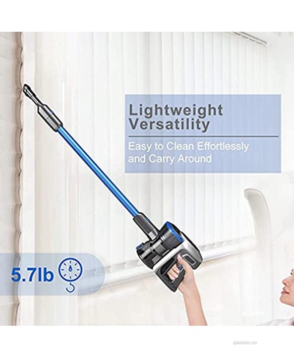 Cordless Vacuum Cleaner Exmate Stick Vacuum Cleaner 12 Kpa Powerful Suction 2 in 1 Handheld Vacuum Lightweight with Rechargeable Lithium Ion Battery Wireless Vacuum Cleaner for Car Carpet Curtain