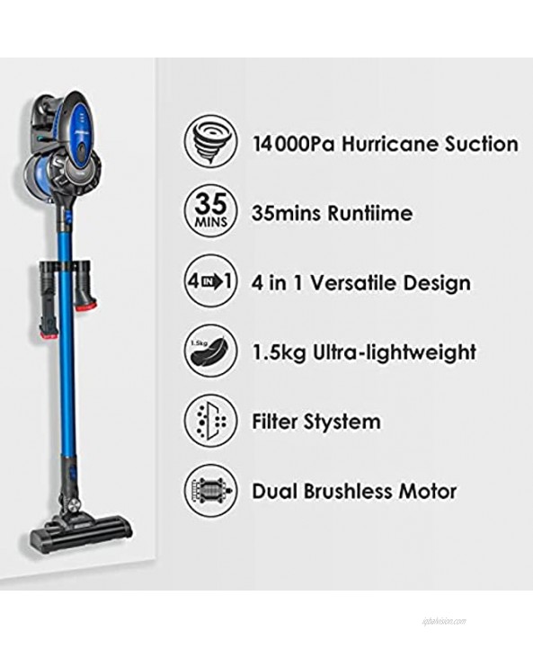Cordless Vacuum Cleaner Powerful Suction 4-in-1 Small Handheld Vacuum with Filter Lightweight Quiet Handheld Vacuum Cleaner for Hard Floors Carpet Pet Hair