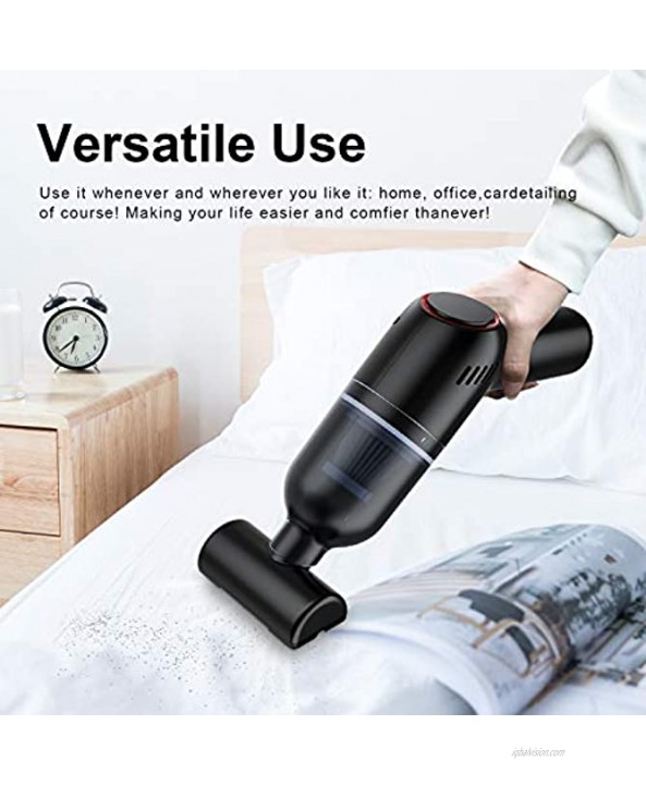 CORROY Small Handheld Vacuum Cleaner Cordless Mini Wet Dry Hand Vacuum USB Type-C Rechargeable for Car Home Office Cleaning with LED Light
