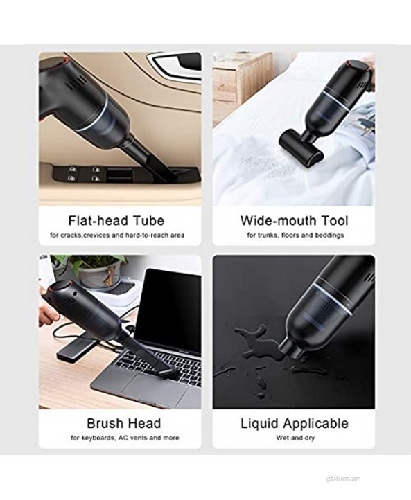 CORROY Small Handheld Vacuum Cleaner Cordless Mini Wet Dry Hand Vacuum USB Type-C Rechargeable for Car Home Office Cleaning with LED Light