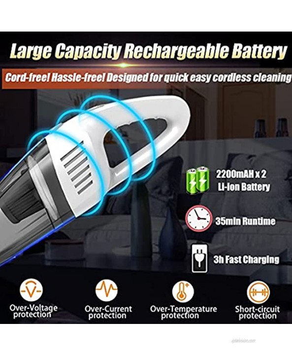 EASIREACH Handheld Vacuum Cleaner Handheld Vacuum Cordless 120W High Powerful Suction Quick Charge 8.5Kpa Strong Suction Stainless Steel Filter