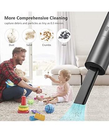 EASYOB Cordless Vacuum Cleaner Mini Handheld Vacuum USB Rechargeable Small Dust Buster and Blower 2 in 1 Convenient to Clean Car Desktop Keyboard Computer Kitchen Cabinet