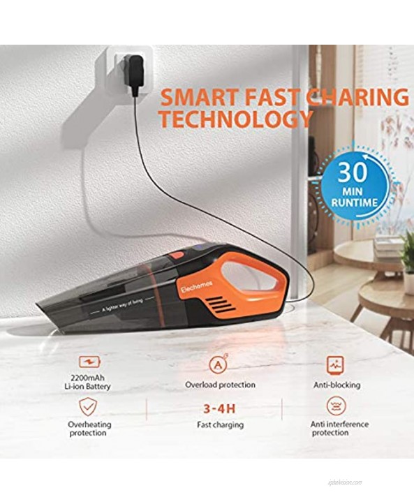 Elechomes 5-in-1 Handheld Vacuum Cordless & Stick Vacuum Cleaner 7Kpa High Power Suction & Fast Charge Technology Portable Hand Vacuum with Washable HEPA Filter for Home Car Pet Hair Cleaning