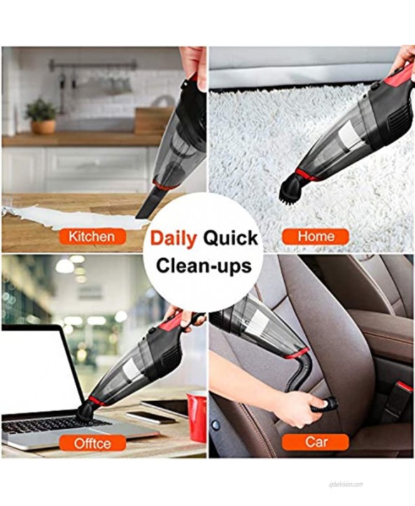 Fityou Handheld Vacuum Cleaner Cordless Rechargeable USB Charge Powerful Suction Cleaner Portable Hand Vacuum for Pet Hair Home and Car Cleaning Wet & Dry