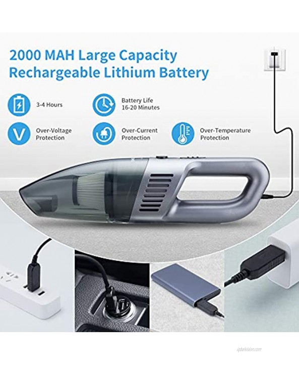 GRUNDIG Handheld Vacuums Cordless,Portable Handheld Vacuum Cleaner with Powerful Suction,5000PA Rechargeable Car Vacuum Cleaner Handheld Hoover,Lightweight Wet Dry Vacuum for Home Car and Pet