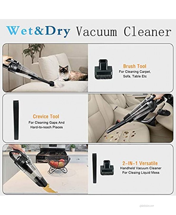 Hand-held car Vacuum Cleaner Wet and Dry Vacuum Cleaner high Power and Large Suction Suitable for Carpet dust Removal of pet cat Hair