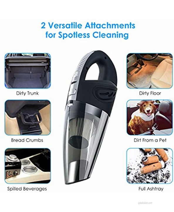 Hand Vacuum Cleaner Cordless Rechargeable Car Vacuum Cleaner Wireless Handheld Wet & Dry Portable Vacuum Cleaner Auto Vac Cleaner Lightweight Home Vac for Pet Hair Home Car